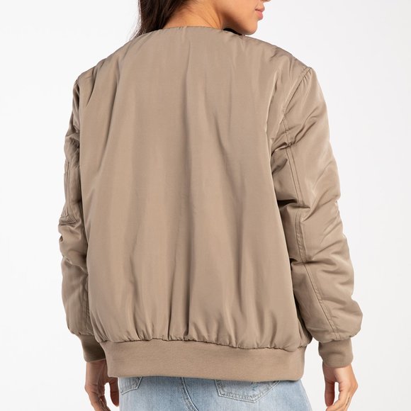 RSQ Womens Taupe Bomber Jacket /NWT/XL - Picture 5 of 16